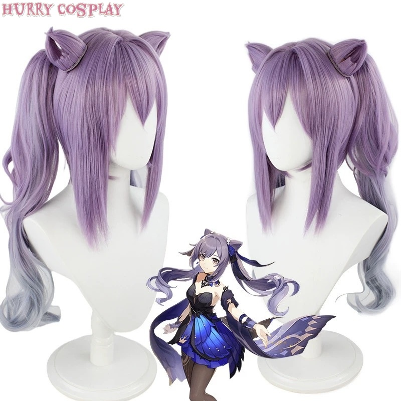 Game Cosplay,Genshin Impact,Wigs,Genshin Impact Keqing Opulent Splendor Replaces Ellis Cosplay Costume - Wig